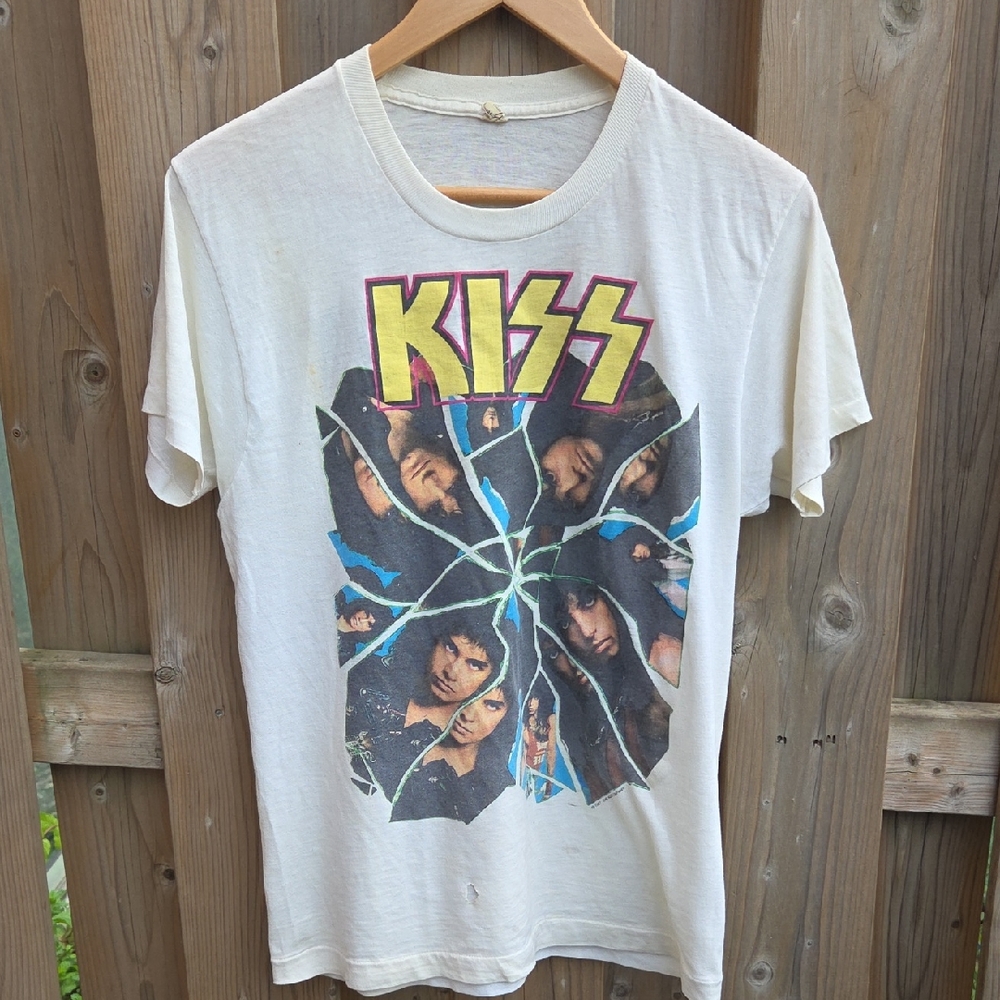 Vintage 1987 I Went Crazy With Kiss Broken Glass Single Stitch Shirt